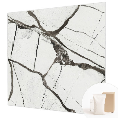 Wall mural for living room with a marble cracks design