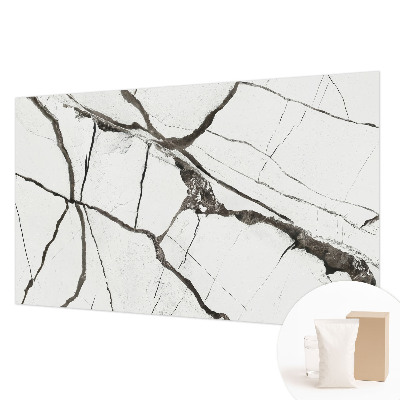 Wall mural for living room with a marble cracks design