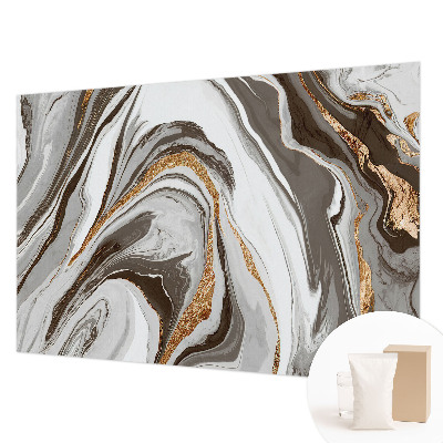 Wallpaper mural for living room with a marble swirls design