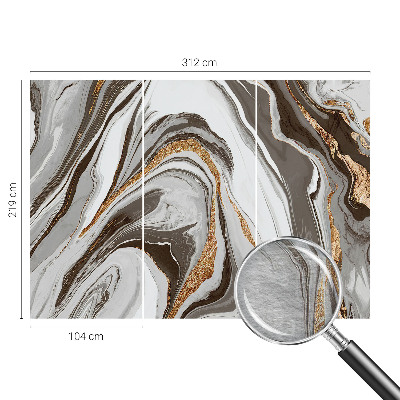 Wallpaper mural for living room with a marble swirls design