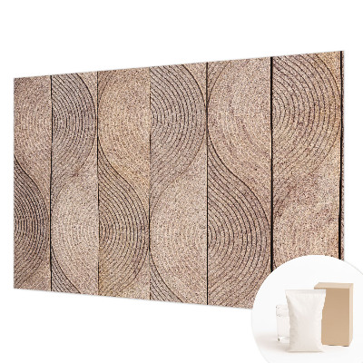 Bedroom wall mural wallpaper with a wood wave pattern
