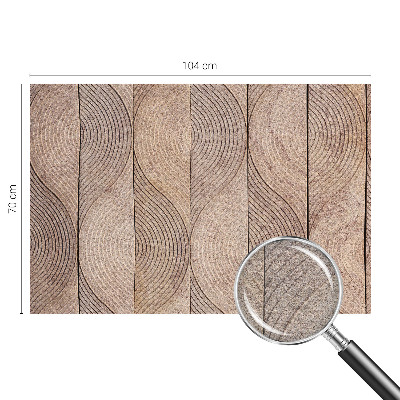 Bedroom wall mural wallpaper with a wood wave pattern