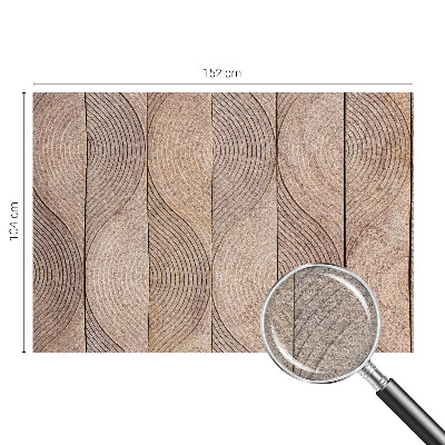Bedroom wall mural wallpaper with a wood wave pattern