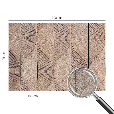 Bedroom wall mural wallpaper with a wood wave pattern
