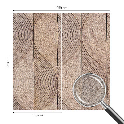 Bedroom wall mural wallpaper with a wood wave pattern