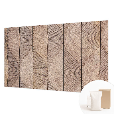 Bedroom wall mural wallpaper with a wood wave pattern