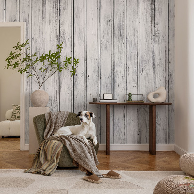 Large wall mural wallpaper with a wooden boards design