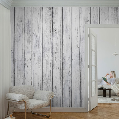 Large wall mural wallpaper with a wooden boards design