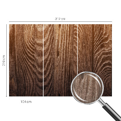 Custom size wall mural with a wooden rings design