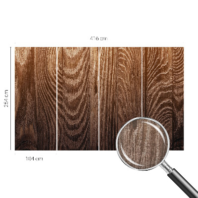 Custom size wall mural with a wooden rings design