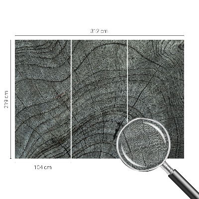 Modern wall mural with a natural wood grain pattern