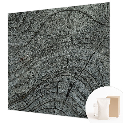 Modern wall mural with a natural wood grain pattern