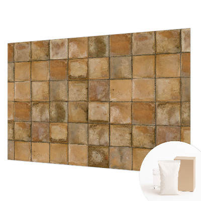 Modern wall mural for living room with a rustic mosaic design