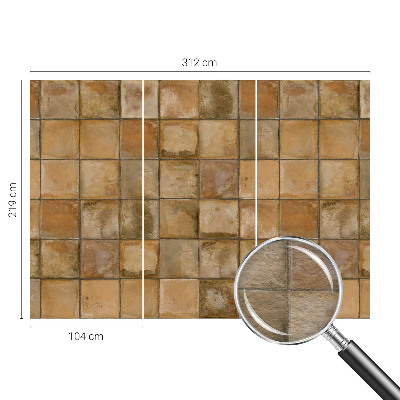 Modern wall mural for living room with a rustic mosaic design