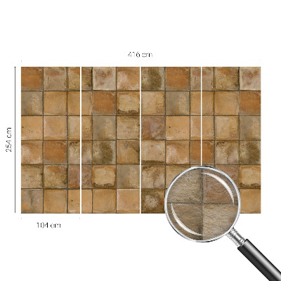 Modern wall mural for living room with a rustic mosaic design
