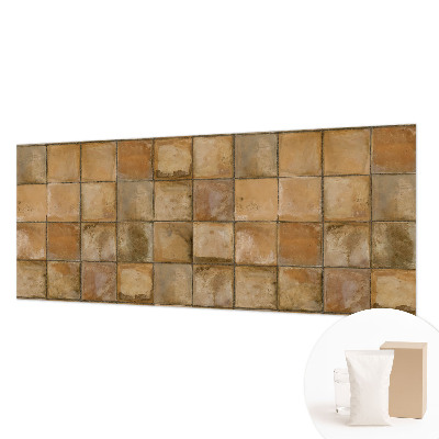 Modern wall mural for living room with a rustic mosaic design