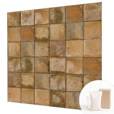 Modern wall mural for living room with a rustic mosaic design