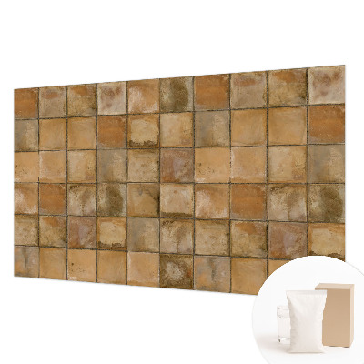 Modern wall mural for living room with a rustic mosaic design