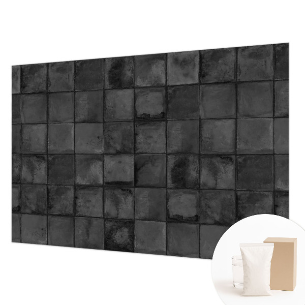 High quality wall mural wallpaper with a gray tiled pattern