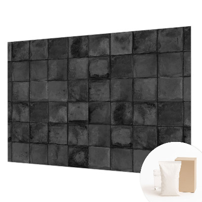 High quality wall mural wallpaper with a gray tiled pattern