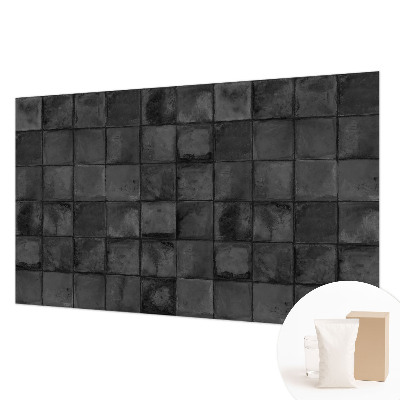 High quality wall mural wallpaper with a gray tiled pattern