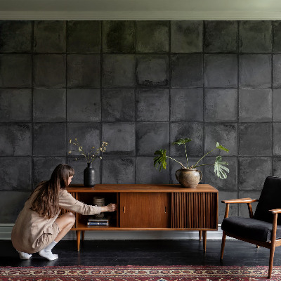 High quality wall mural wallpaper Gray tiles