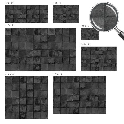 High quality wall mural wallpaper with a gray tiled pattern