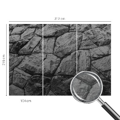Decorative wall mural for living room with stone textures