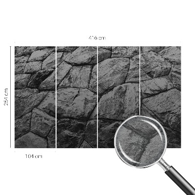 Decorative wall mural for living room with stone textures