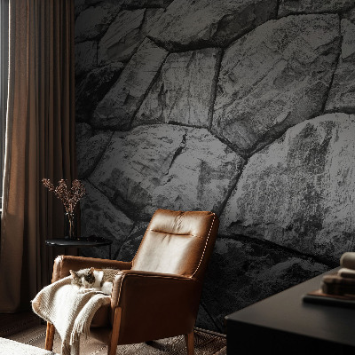 Decorative wall mural for living room with stone textures