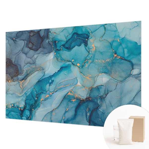 Wall mural with a blue abstract design