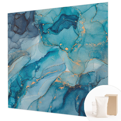 Wall mural with a blue abstract design
