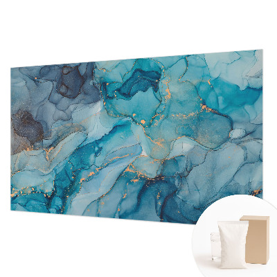Wall mural with a blue abstract design