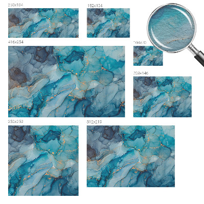 Wall mural with a blue abstract design