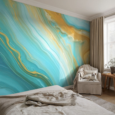 Photo wallpaper with an abstract waves design