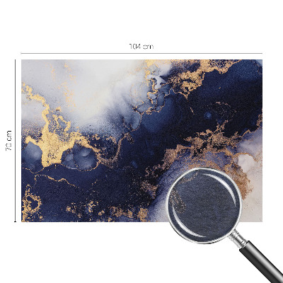 Photo wall mural with navy blue wave pattern