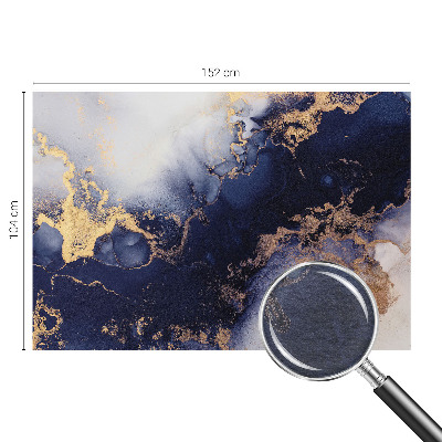 Photo wall mural with navy blue wave pattern