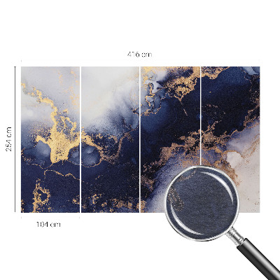 Photo wall mural Navy blue waves