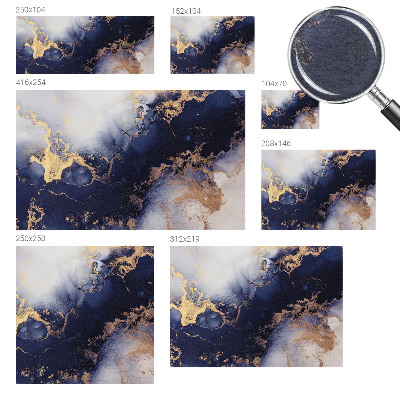 Photo wall mural with navy blue wave pattern