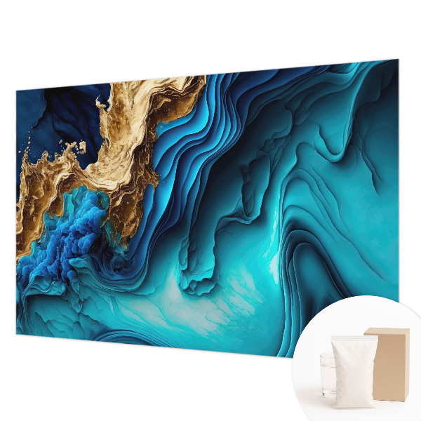 Bedroom wall mural wallpaper with an energy waves design