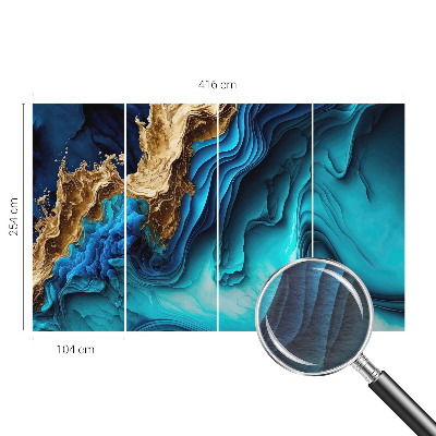 Bedroom wall mural wallpaper with an energy waves design