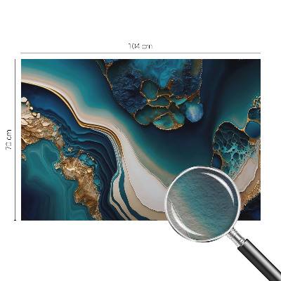 Large wall mural featuring a colorful abstract design