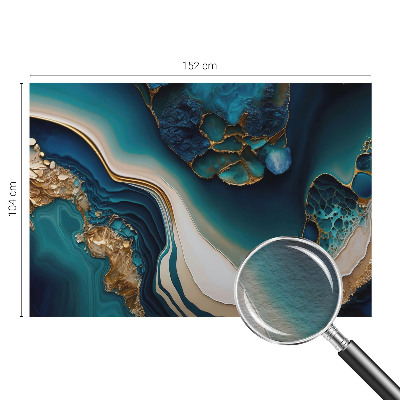 Large wall mural featuring a colorful abstract design