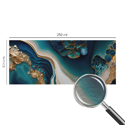 Large wall mural featuring a colorful abstract design