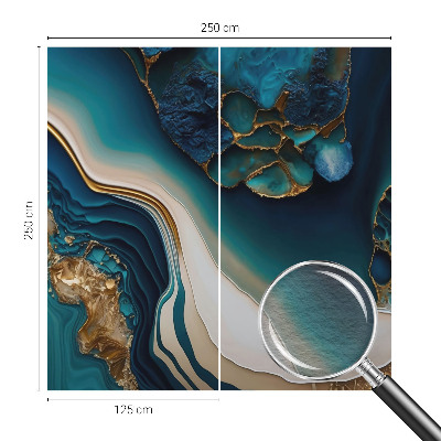 Large wall mural featuring a colorful abstract design