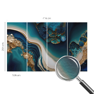 Large wall mural featuring a colorful abstract design