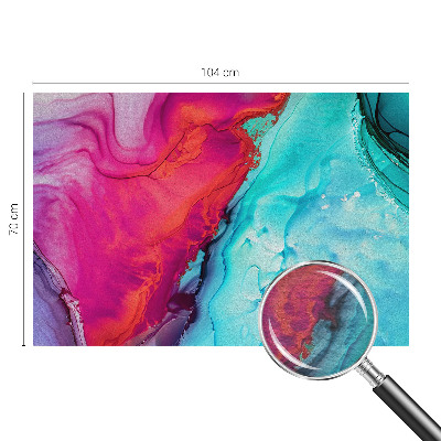 Large wallpaper mural with a colorful wave design