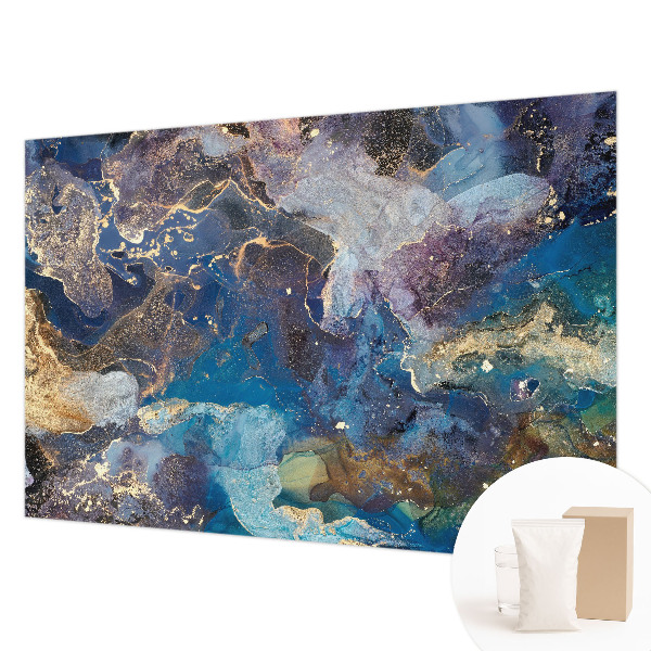 Custom size wall mural with a cosmic mosaic design