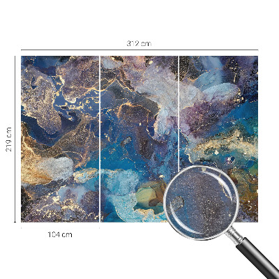 Custom size wall mural with a cosmic mosaic design