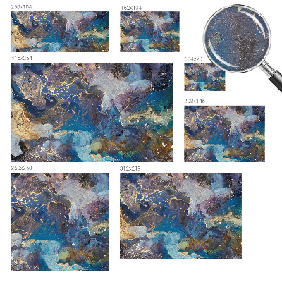 Custom size wall mural with a cosmic mosaic design